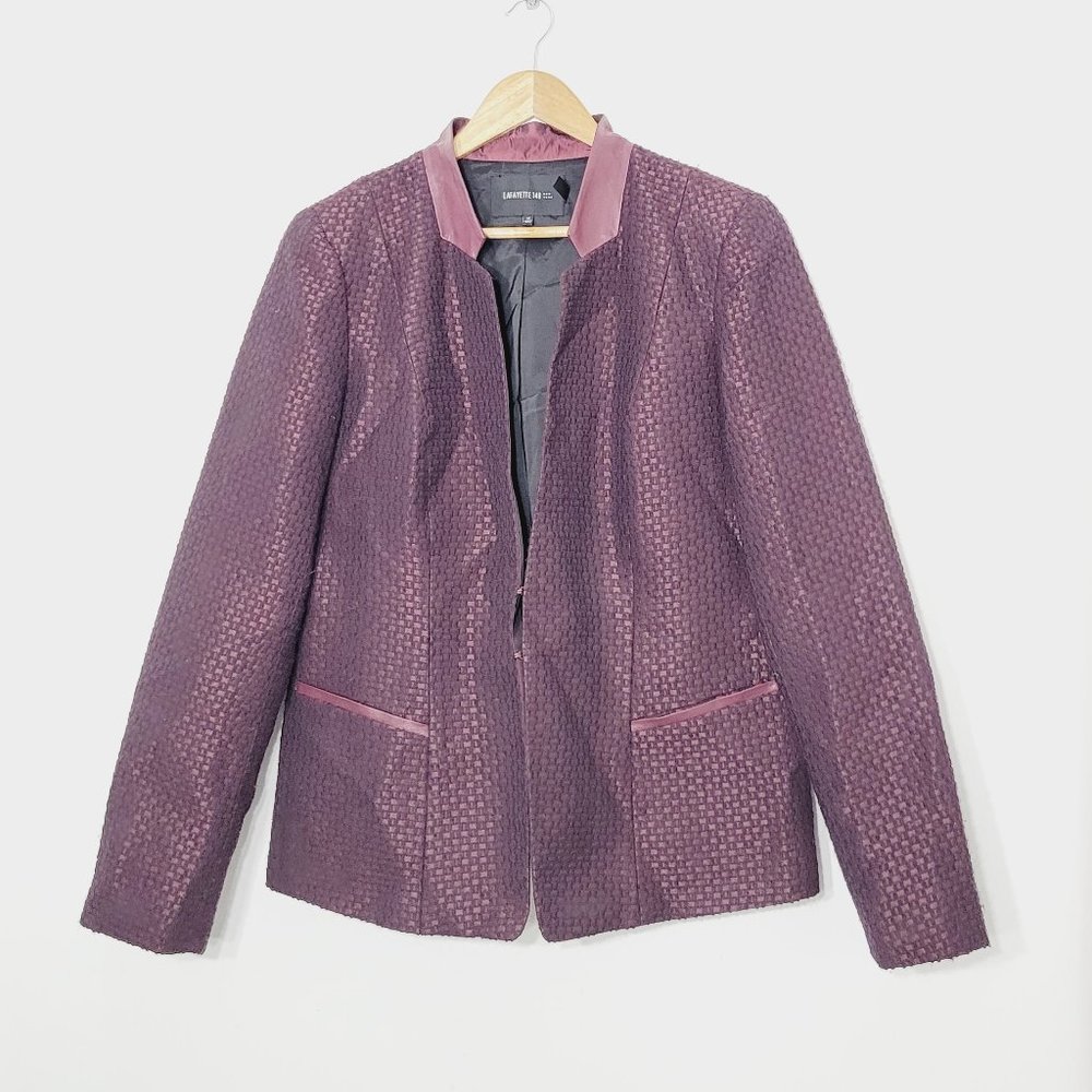 Lafayette 148 New York Purple Textured Blazer
